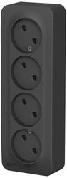 Розетка электрическая 4 поста Schneider Electric BLANCA антрацит, вид