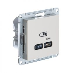 Розетка USB 1 пост Systeme Electric Atlas Design бежевый, картинка