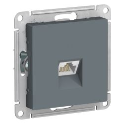 Розетка RJ-45 1 пост Systeme Electric Atlas Design грифель, крупный план