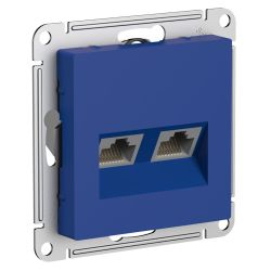 Розетка RJ-45 2 поста Systeme Electric Atlas Design аквамарин, изображение