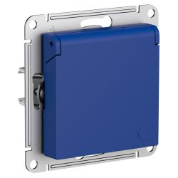 Розетка электрическая 1 пост Systeme Electric Atlas Design аквамарин 1712725, детальное фото