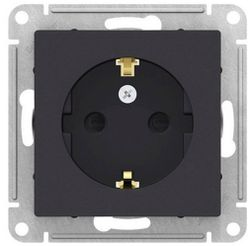 Розетка электрическая 1 пост Schneider Electric Atlas Design ATN001045 карбон, фото