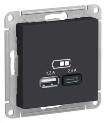 Розетка USB Systeme Electric Atlas Design 1340076 карбон, картинка