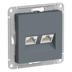 Розетка RJ-45 2 поста Systeme Electric Atlas Design грифель, вид