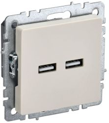 Розетка USB 1 пост IEK BRITE бежевый, изображение