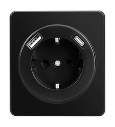 Розетка USB Type-A+C 1 пост Kranz Round оникс, изображение