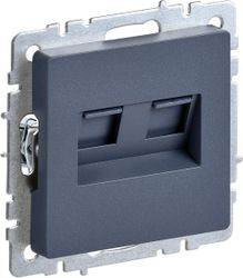 Розетка RJ-11,RJ-45 1 пост IEK BRITE маренго, фото