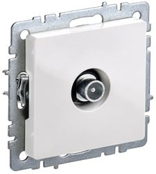 Розетка TV IEK BRITE BR-A10-P-K01 белый, изображение