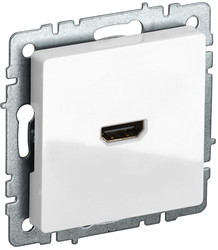 Розетка HDMI 1 пост IEK BRITE белый, детальное фото