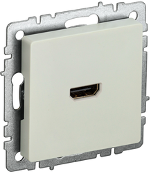 Розетка HDMI 1 пост IEK BRITE бежевый, детальное фото