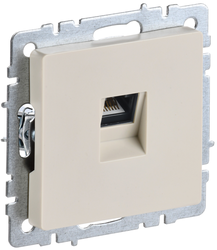 Розетка RJ-45 1 пост IEK BRITE бежевый, изображение