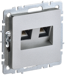 Розетка RJ-45 1 пост IEK BRITE алюминий, вид