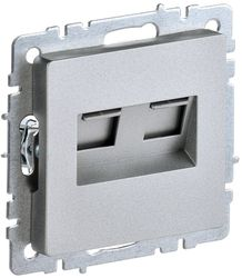 Розетка RJ-11,RJ-45 1 пост IEK BRITE алюминий, вид
