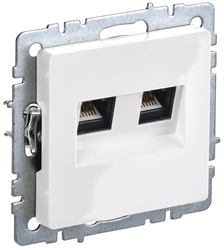 Розетка RJ-11,RJ-45 1 пост IEK BRITE белый, фото