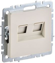 Розетка RJ-11,RJ-45 1 пост IEK BRITE бежевый, фото