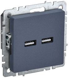Розетка USB 1 пост IEK BRITE маренго, картинка