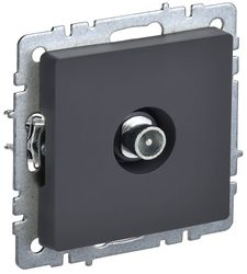 Розетка TV IEK BRITE BR-A10-P-K53 графит, крупный план