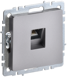 Розетка RJ-45 1 пост IEK BRITE сталь, фотография