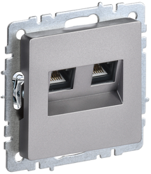 Розетка RJ-45 IEK BRITE BR-K20-1-K46 сталь, картинка