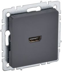 Розетка HDMI 1 пост IEK BRITE графит, фотография