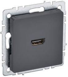 Розетка HDMI 1 пост IEK BRITE графит, вид