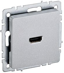 Розетка HDMI 1 пост IEK BRITE алюминий, картинка