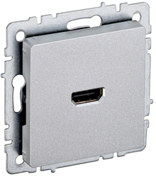 Розетка HDMI 1 пост IEK BRITE алюминий, фото