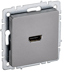 Розетка HDMI 1 пост IEK BRITE сталь, фотография