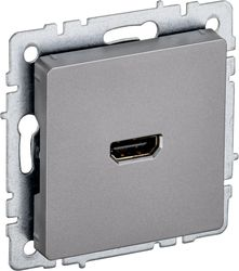 Розетка HDMI 1 пост IEK BRITE сталь, картинка