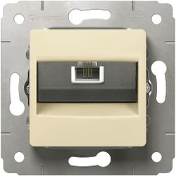 Розетка RJ-45 1 пост Legrand Cariva слоновая кость, изображение