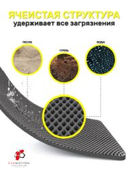 Универсальный коврик Ромб Эва 68×48 см серый, картинка