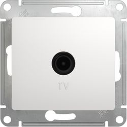 Розетка TV 1 пост Schneider Electric GLOSSА белый, вид