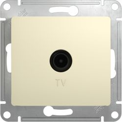 Розетка TV 1 пост Schneider Electric GLOSSА кремовый, фотография