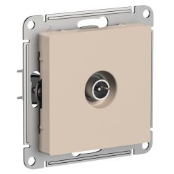 Розетка TV 1 пост Systeme Electric Atlas Design песочный 1712786, крупный план