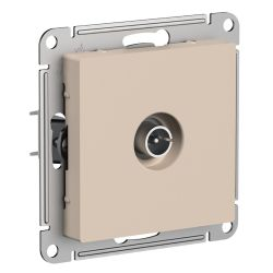Розетка TV 1 пост Systeme Electric Atlas Design песочный 1712785, фото