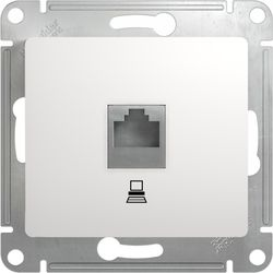 Розетка RJ-45 1 пост Schneider Electric GLOSSА белый, детальное фото