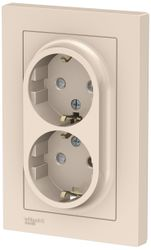 Розетка электрическая Schneider Electric Atlas Design ATN000226 бежевый, фотография