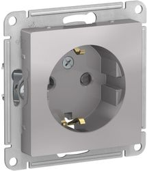 Розетка электрическая Schneider Electric Atlas Design ATN000345 алюминий, картинка