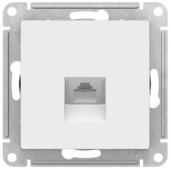 Розетка RJ-11 1 пост Schneider Electric Atlas Design белый, вид
