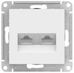 Розетка RJ-45 2 поста Schneider Electric Atlas Design белый, детальное фото