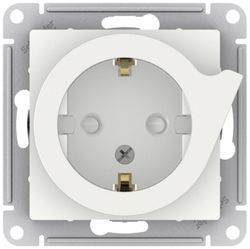 Розетка электрическая 1 пост Schneider Electric Atlas Design белый, фотография