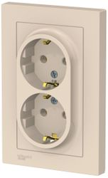Розетка электрическая Schneider Electric Atlas Design ATN000224 бежевый, детальное фото