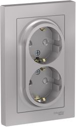 Розетка электрическая Schneider Electric Atlas Design ATN000326 алюминий, картинка