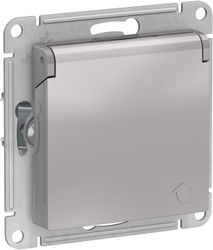 Розетка электрическая Schneider Electric Atlas Design ATN000346 алюминий, фотография