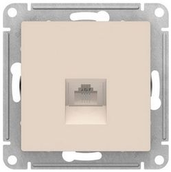 Розетка RJ-11 1 пост Schneider Electric Atlas Design бежевый, изображение