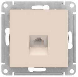 Розетка RJ-45 1 пост Schneider Electric Atlas Design бежевый, фотография