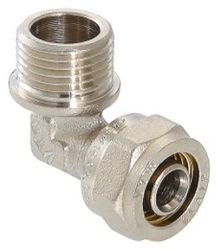 Угольник латунь никелированная VALTEC 3/4 х 20 мм, фотография
