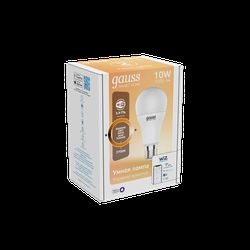 Умная Wi-Fi лампочка GaussSmartHome А60 10W  1055лм E27 DIM управление голосом/смартфоном, фотография