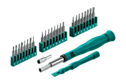 Отвертка для точных работ KRAFTOOL Precision-28 со сменными битами, 28 предметов 25677, крупный план