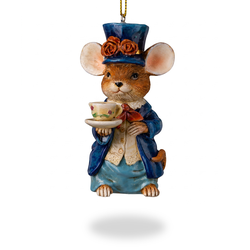 Украшение ErichKrause Decor классика, Мышь на чаепитии, 5х5х10см, изображение